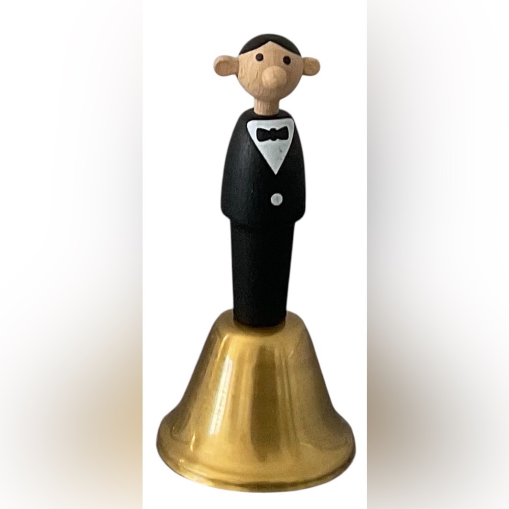 Wooden Butler Hand Bell in Black and Gold